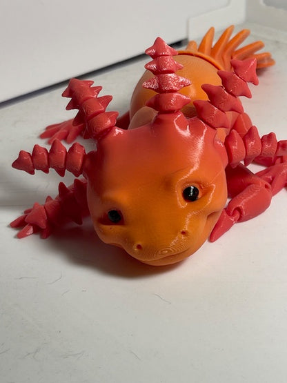 Flexible Axolotl figurine with Moving Joints for decor