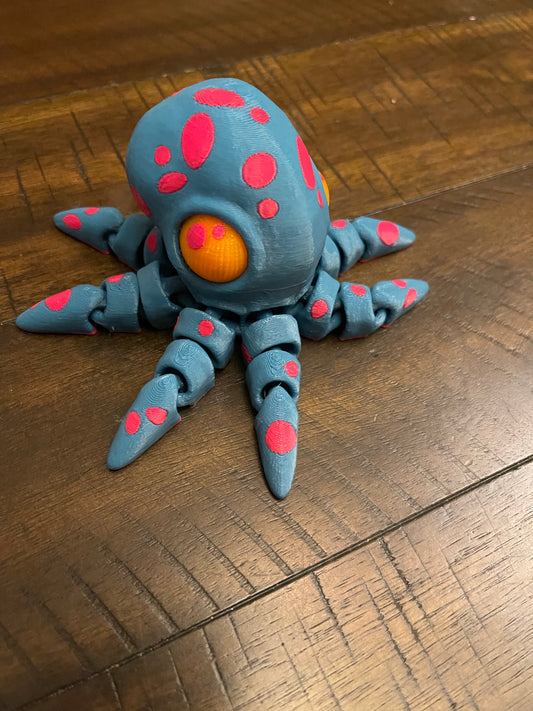 Octopus articulating fidget figurine in multi-color design