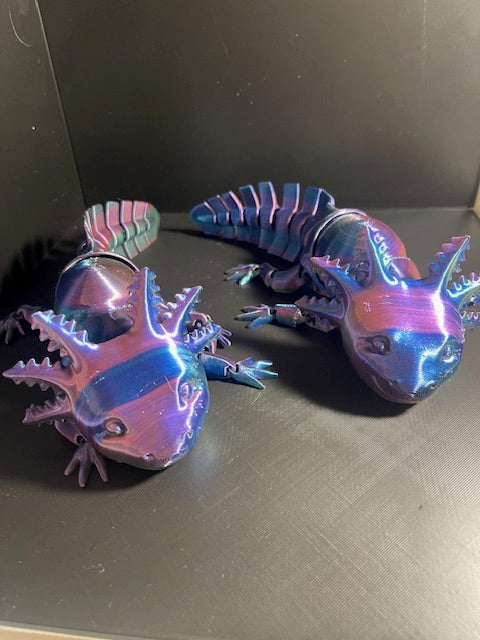 Flexible Axolotl figurine with Moving Joints for decor