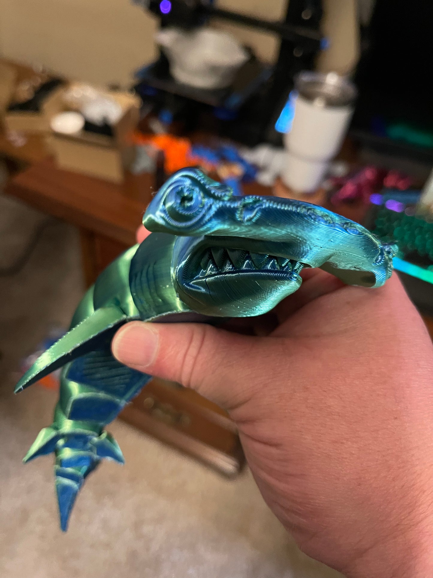 3D Printed Flexible Moving Sharks